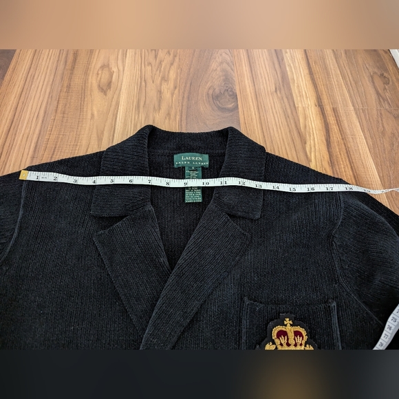 Women's Ralph Lauren black vintage chenille blazer sweater size small - Picture 5 of 10